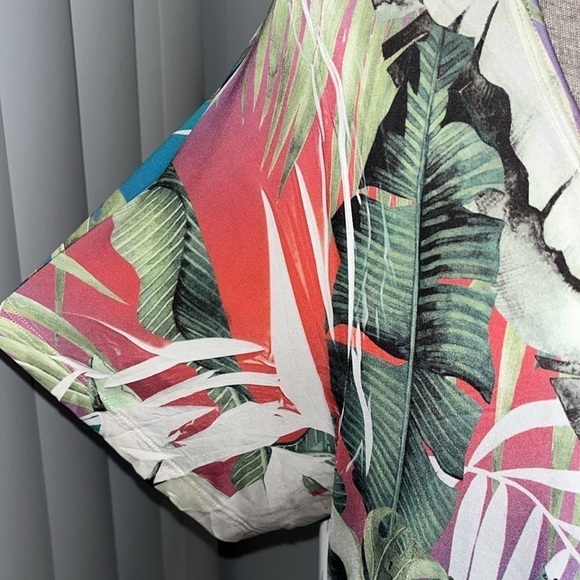 Big Bang Clothing 2X Tropical Floral Print w/ Rhinestones excellent condition - Picture 3 of 7